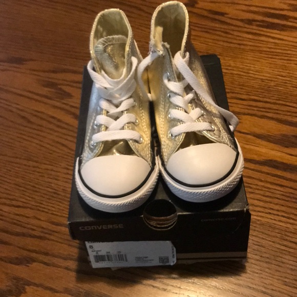 kids gold converse